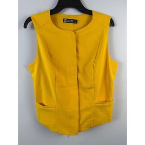 New York & Co Mustard Yellow 2 Piece Set Vest and Shorts 7th Avenue Size L 6